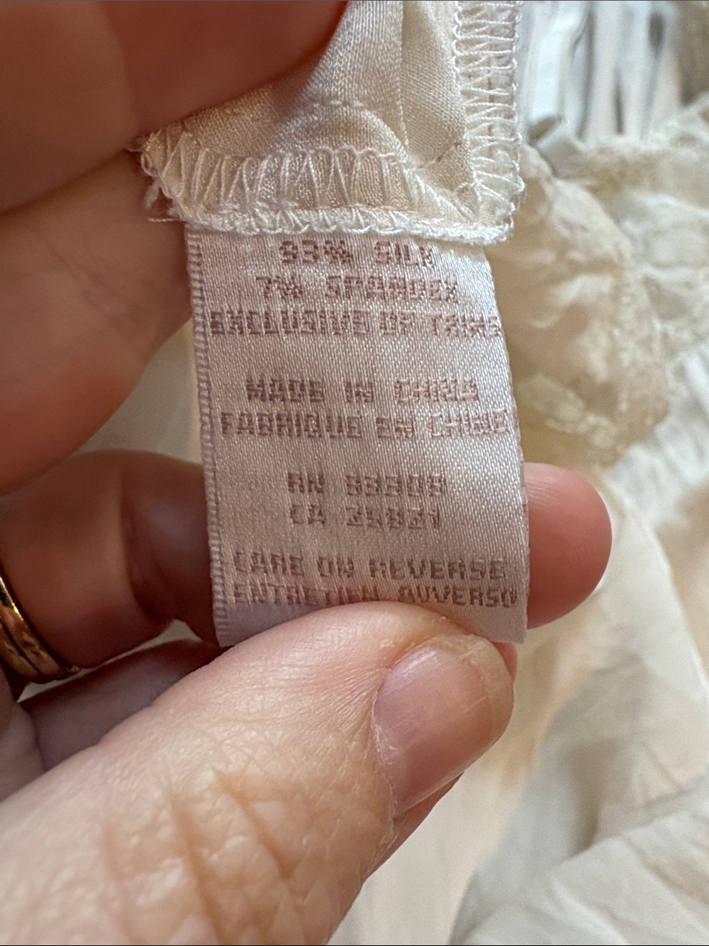 Nk Imode Stretch Silk Lace Trim Chemise Slip Dress Ivory White Size Medium Bride — image 5 of 5
